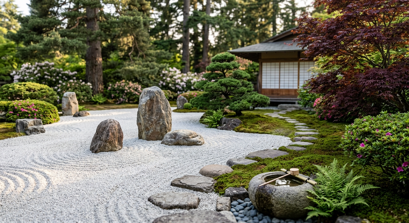 Moderner Japangarten